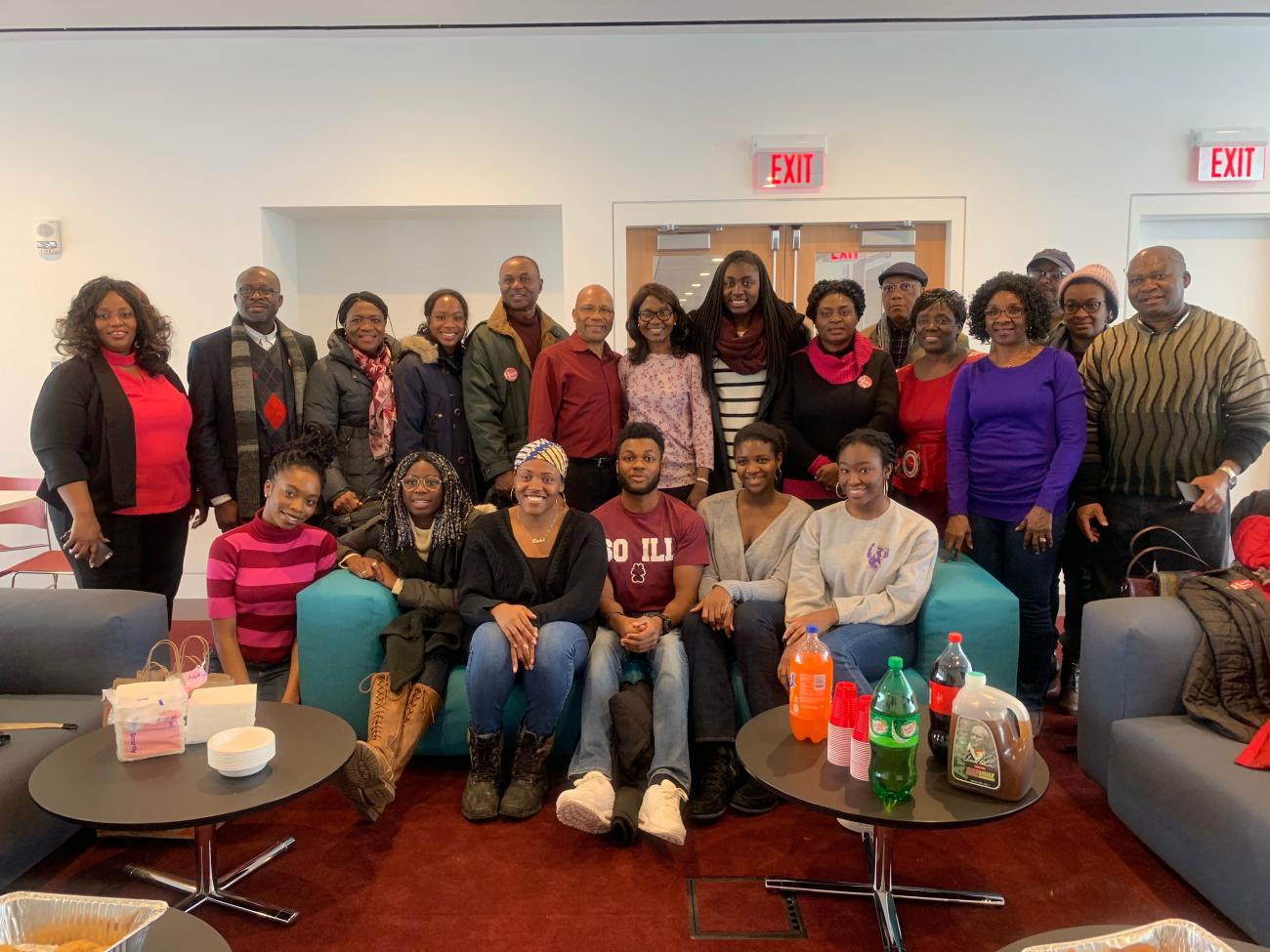 Students and their parents from Harvard's Nigerian Students Association