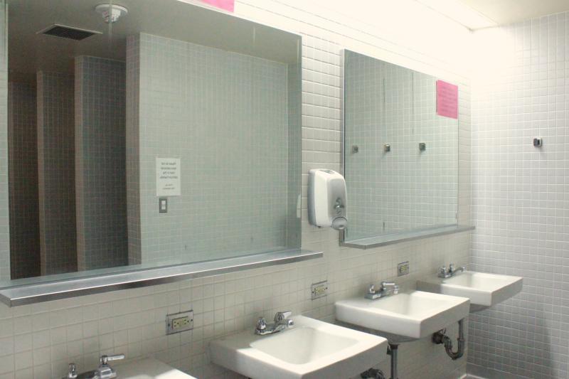 bathroom sinks in public restroom